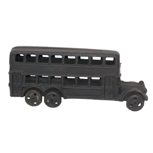 A C Williams Cast Iron Double Decker Bus & Driver Toy